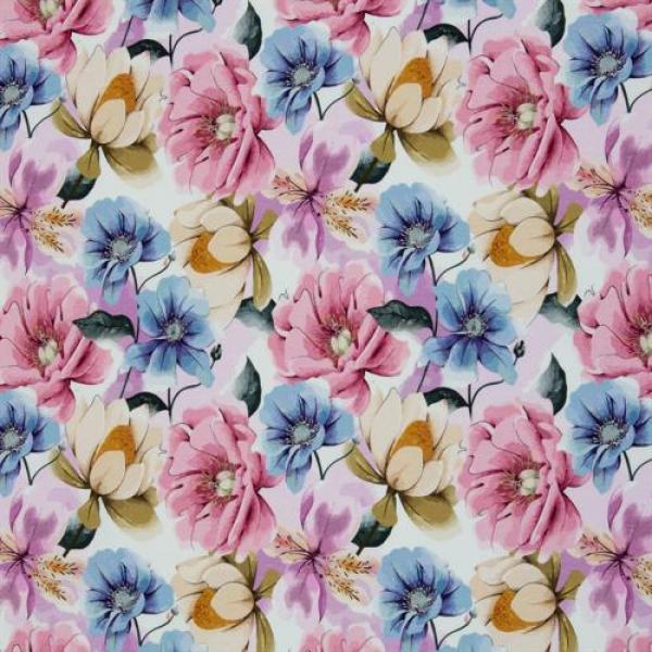 Baumwolljersey Blumen in Pastel by Swafing
